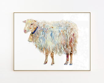 Watercolour Sheep Art Print - Beautiful hand painted design printed sustainably
