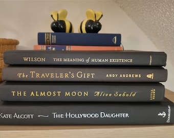 Black Decorative Book Bundle: Shelf Decor, Set of 4