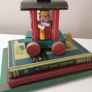 Antique Toy & Vintage School Children Book Stack