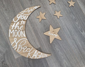 Moon and stars wall decor