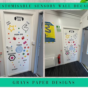 Sensory Track Wall Decals | Brain Gym | Customisable Deluxe | Multicolour | Educational (40+ Individual Pieces) | Schools | Classroom
