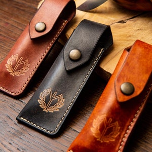 Handmade leather sheath for Opinel / 100% French knife sheath