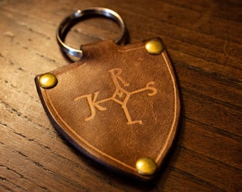 Handmade leather Charlemagne keyring