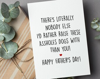 Fathers Day Card For Dog Dad, Dog Dad Happy Father's Day Card, Funny Dogs Dad Card, Gift From Wife, Funny Dog Dad Gift, Dog Owner Funny Card