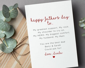 Sentimental Father's Day Gift For Husband, Fathers Day Gift From Wife , Personalized Husband Fathers Day Card, Happy Father's To My Husband