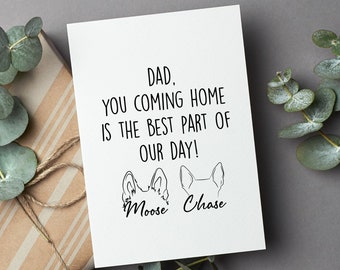 Personalized Dog Dad Father&#39;s Day Card, Dog Dad Card, Dog Parent Card, Gift From Dogs, Funny Dog Owner Gift, Dog Dad Gift, Dog Daddy Card