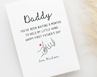 Personalized Daddy 1st Father's Day Card, First Fathers Day Gift From Baby, Daddy Card From Baby, First Father's Day Gift for New Daddy