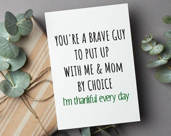Funny Stepdad Father's Day Card, Father's Day Gift From Step Daughter, Bonus Dad Birthday Card, Stepdad Card, Bonus Dad Appreciation Gift
