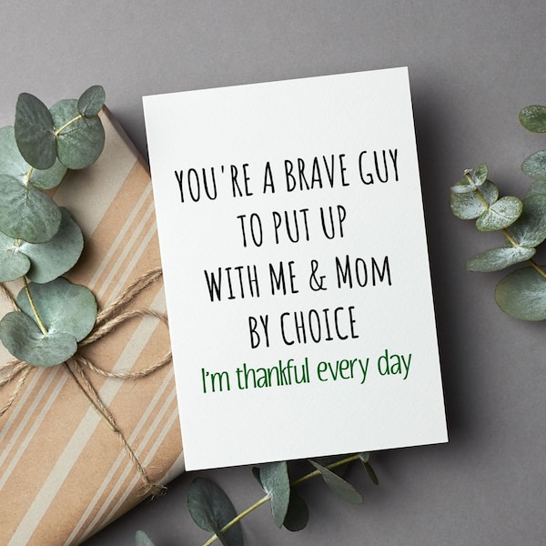 Funny Stepdad Father's Day Card, Father's Day Gift From Step Daughter, Bonus Dad Birthday Card, Stepdad Card, Bonus Dad Appreciation Gift