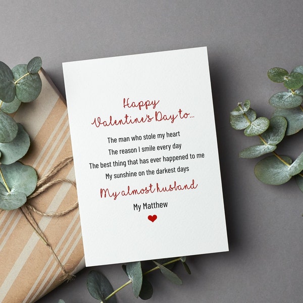 Personalized Future Husband Valentines Day Card, For Him Vday Card, Almost Husband Valentines Card, Husband To Be Valentine's Day Gift