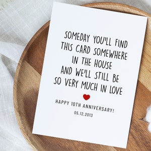 Happy 10th Anniversary Card, 10 Year Anniversary Card, Personalized Tin Anniversary Card For Husband, Wedding Anniversary Gift, Card For Him