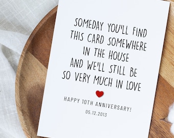 Happy 10th Anniversary Card, 10 Year Anniversary Card, Personalized Tin Anniversary Card For Husband, Wedding Anniversary Gift, Card For Him