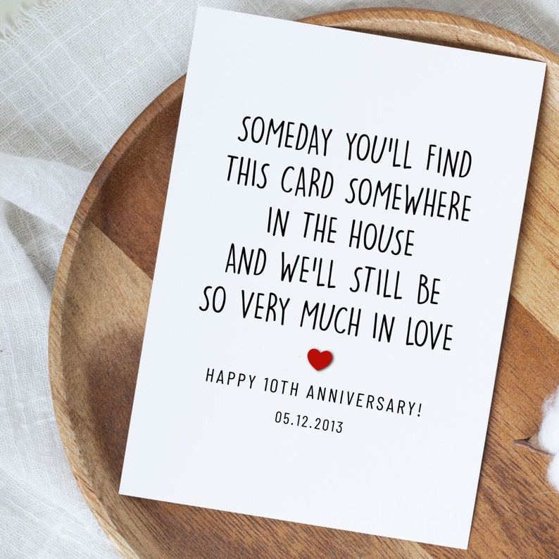Happy 10th Anniversary Card, 10 Year Anniversary Card, Personalized Tin ...