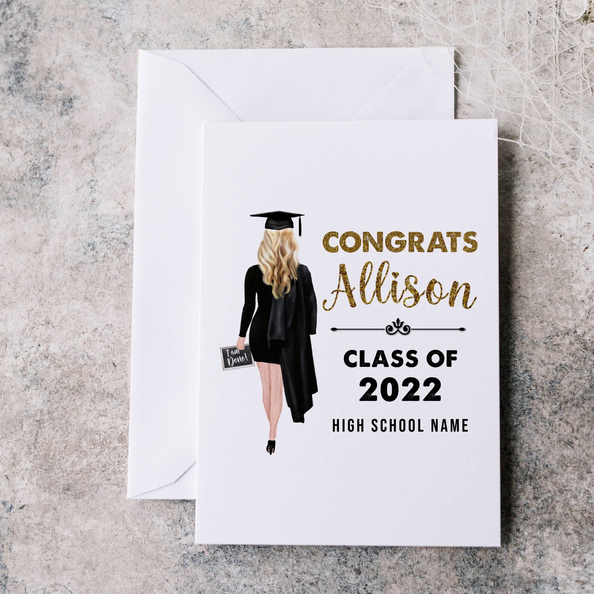 Personalized High School Graduation Card for Daughter or Son, Custom ...