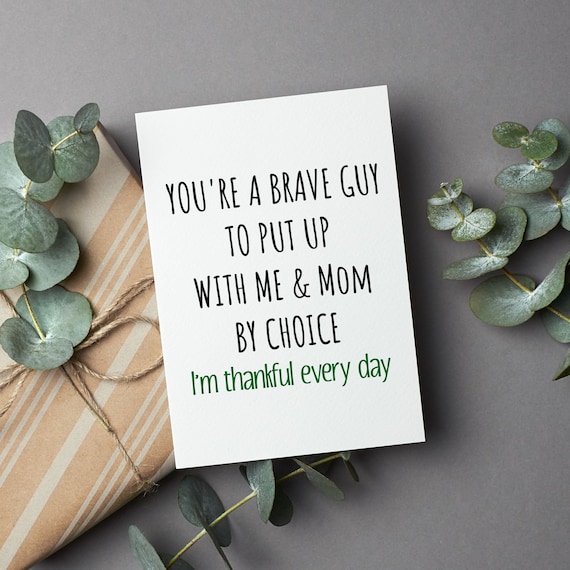 Funny Stepdad Father's Day Card, Father's Day Gift From Step Daughter, Bonus Dad Birthday Card, Stepdad Card, Bonus Dad Christmas Gift