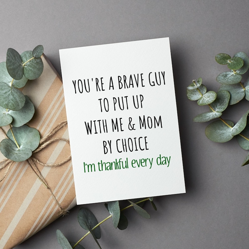 Funny Stepdad Father's Day Card, Father's Day Gift From Step Daughter, Bonus Dad Birthday Card, Stepdad Card, Bonus Dad Christmas Gift image 1