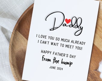 Happy Father's Day Card From The Bump, Future Daddy Card, Daddy To Be Father's Day Gift, From The Bump Card, Father's Day Gift From Bump
