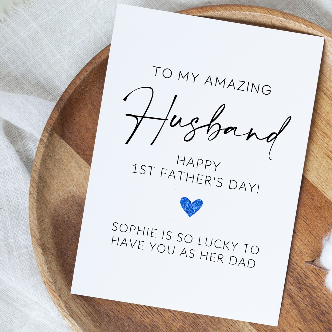 Personalized Husband Happy 1st Father's Day Card, First Father's Day