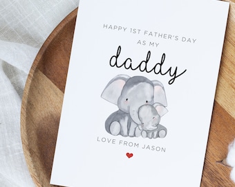 Personalized Happy First Fathers Day Card, Daddy 1st Fathers Day Gift From Baby, Cute 1st Fathers Day Card, Father's Day Card From Newborn
