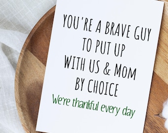 Fathers Day Gift From Stepchildren, Funny Stepdad Father's Day Card, Bonus Dad Birthday Card, Sarcastic Stepdad Card, Cute Appreciation Gift