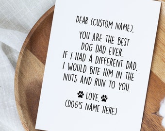 Personalized Dog Dad Father's Day Card, Dad Gift From Dog, Dog Owner Father's Day Card, Funny Dog Dad Birthday Card, Dog Dad Gift