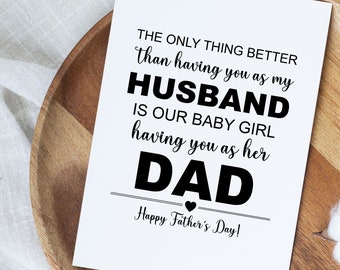 1st Fathers Day Card For Husband, New Dad Father's Day Gift From Wife, Happy Father's Day Card, New Daddy Sentimental Fathers Day Card Ideas
