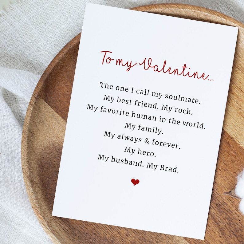 Personalized Valentines Day Card for Husband, Valentines Cards for Him ...