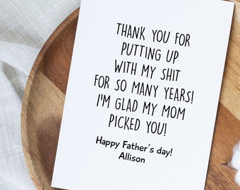 Personalized Stepdad Father's Day Card, Funny Gift From Stepdaughter, Bonus Dad Birthday Card, Stepdad Card, Bonus Dad Gift, Stepdad Card