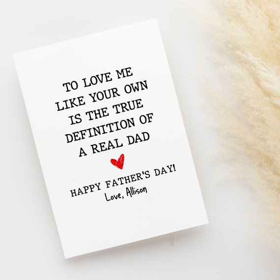 Personalized Stepdad Happy Father's Day Card, Bonus Dad Fathers Day Card, Gift From Step Daughter, Stepdad Fathers Day Card, Stepfather Card