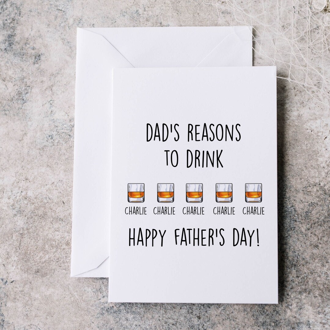 Funny Father's Day Card for Whiskey Lover Dad, Personalized Father's ...