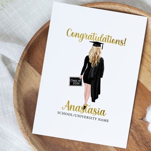 Personalized Graduation Card For Her, Custom Graduation Gifts For Granddaughter, Cute Grad Gift, Daughter Graduation, Congratulations Card