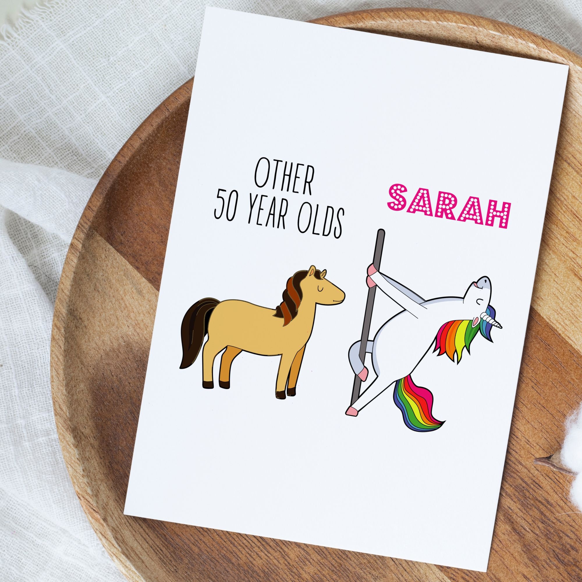 Personalized 50th Birthday Card, 50th Birthday Gift Ideas, Fifty Birthday Card, Funny 50th Birthday For Her Card, 50 Years Old Gift