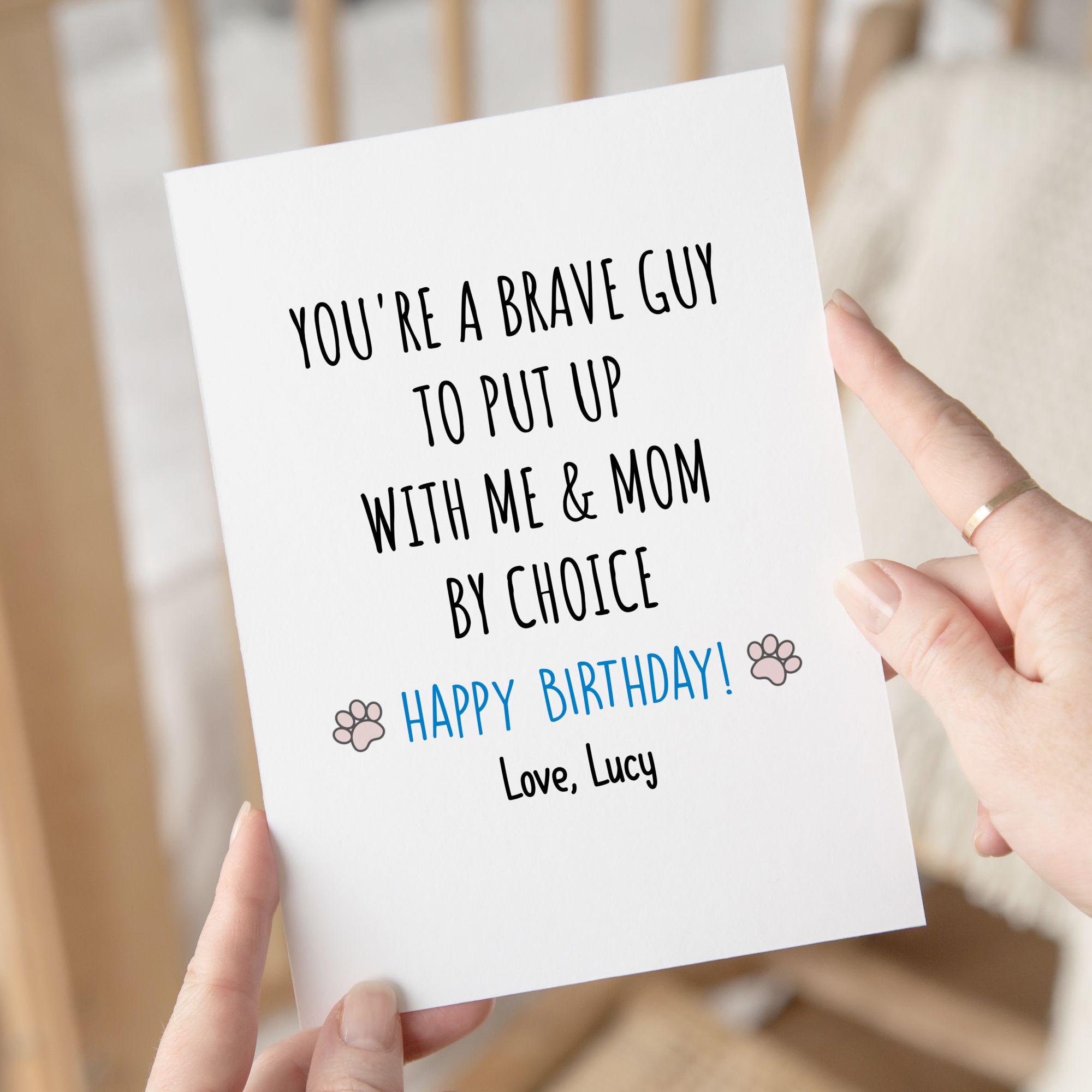 Funny Dog Dad Birthday Card, Personalized Birthday Gift for Dog Stepdad ...