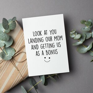Funny Bonus Dad Card, Bonus Dad Birthday Gift From Step Kids, Stepdad Birthday Card, Step Dad Birthday Gift, Funny Stepfather Card image 3