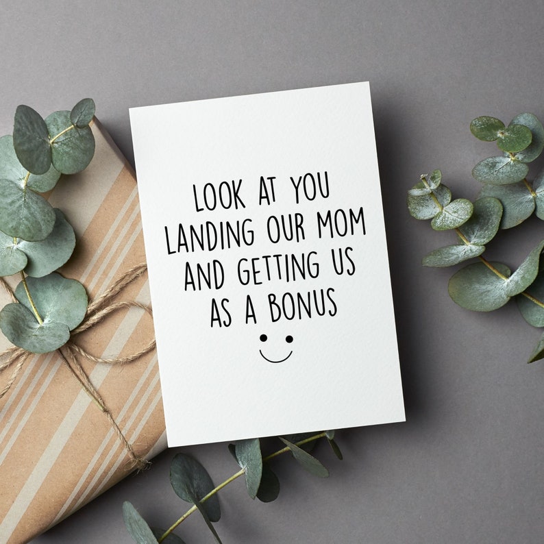 Funny Bonus Dad Card, Bonus Dad Birthday Gift From Step Kids, Stepdad Birthday Card, Step Dad Birthday Gift, Funny Stepfather Card image 3