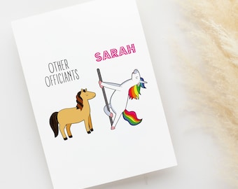Funny Officiant Proposal Card, Wedding Officiant Proposal Gifts Ideas, Unicorn Officiant Card From Bride And Groom, Wedding Minister Gifts