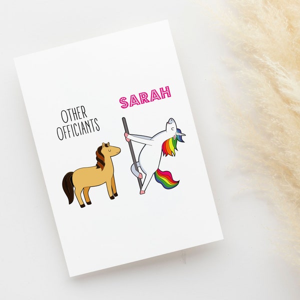 Funny Officiant Proposal Card, Wedding Officiant Proposal Gifts Ideas, Unicorn Officiant Card From Bride And Groom, Wedding Minister Gifts
