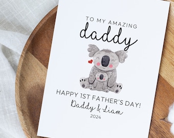 Personalized First Fathers Day Gift from Baby, Daddy 1st Father's Day Card, New Daddy Father's Day Card, Cute Father's Day Card From Baby