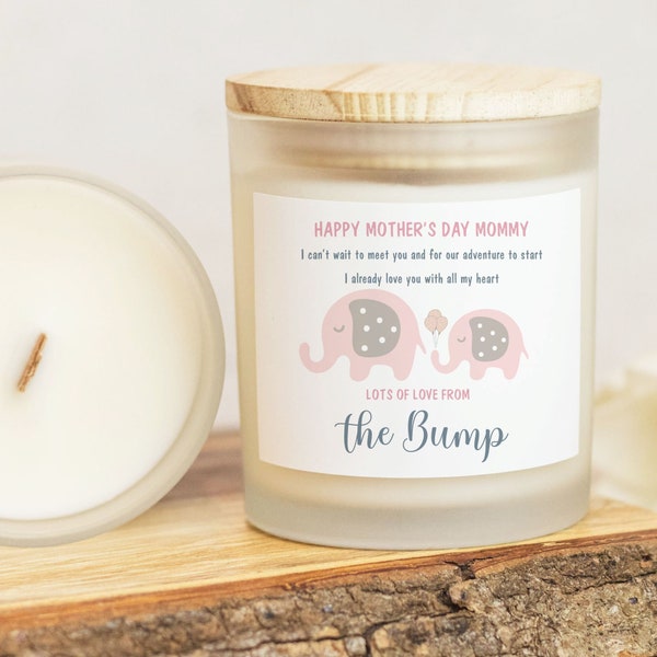 Happy Mother's Day Gift From The Bump, Mommy To Be Mother's Day Frosted Candle, Expecting Mom Gift, Mother's Day Candle From Bump