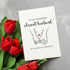 Personalized To My Amost Husband Card, Future Husband Valentine&#39;s Card, Custom Couple Names Romantic Card, Husband To Be Birthday Card