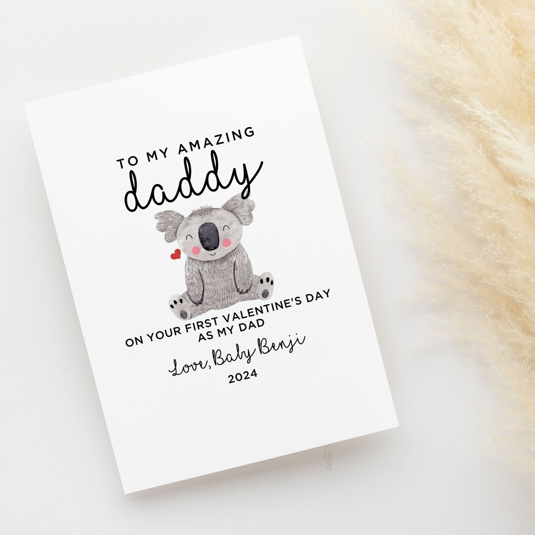 1st Valentine's Day Card for Daddy, First Valentines Day Gift for Dad