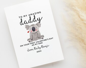 1st Valentine's Day Card For Daddy, First Valentines Day Gift for Dad, New Dad Card From Baby Boy, Daddy Valentine's Gift From Newborn