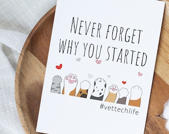 Vet Tech Week Cards Bulk, Vet Tech Card Pack, Funny Vet Tech Week Gifts, Vet Technician Card, Veterinary Technician Gift, Never Forget RVT