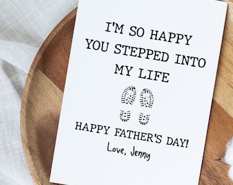 Personalized Step Dad Happy Father's Day Card, Bonus Dad Father's Day Card, Gifts From Stepdaughter Card, Step Dad Gift, Bonus Dad Card