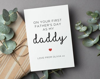 Personalized Happy First Fathers Day Card, Father's Day Card From Newborn, Daddy 1st Fathers Day Gift From Baby, Daddy 1st Fathers Day Card