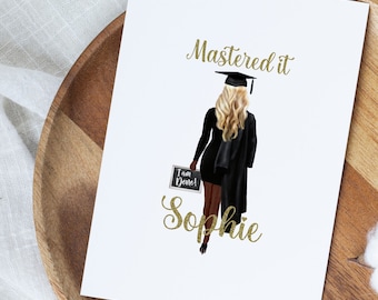 Personalized Mastered It Card, Master's Degree Graduation Card For Her, Mastered It Custom Card, Master Graduate Gift For Daughter