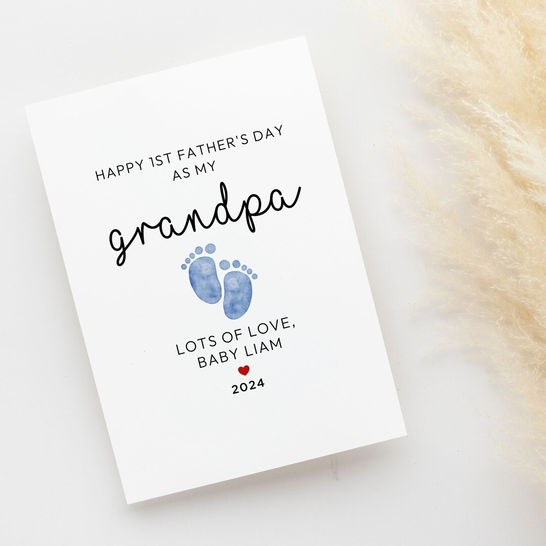 Personalized Grandpa 1st Father's Day Card, New Grandpa Gift, Grandpa ...
