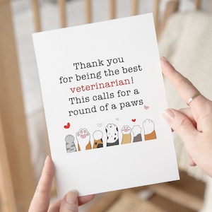 Funny Veterinarian Card, Veterinarian Thank You Card, Vet Tech Gift, Veterinary School Student Gifts In Bulk, Vet Appreciation Card