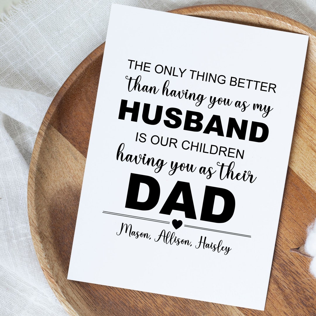 Personalized Fathers Day Card for Husband, Father's Day Gift From Wife