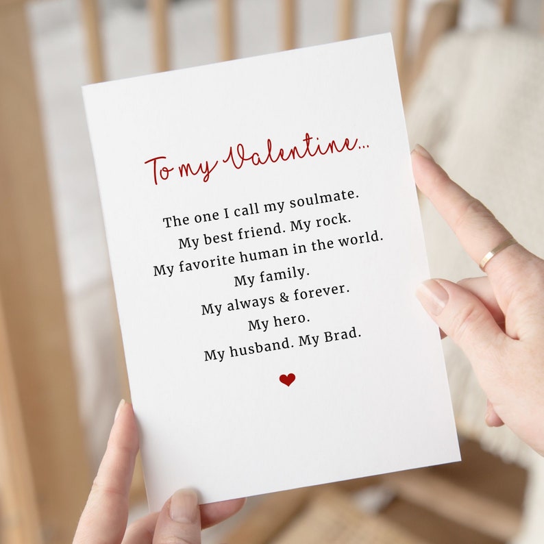 Personalized Valentines Day Card for Husband, Valentines Cards for Him ...